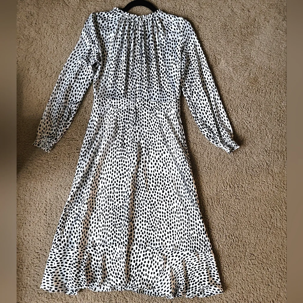J. Crew Factory Ruffle Neck Peasant Midi Dress